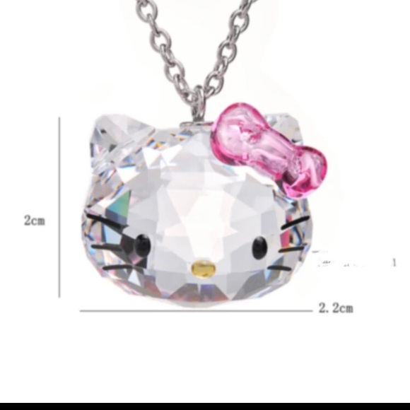 - 925 stamped hello kitty pendant Swarovski crystal necklace - not swan … - Picture 3 of 13